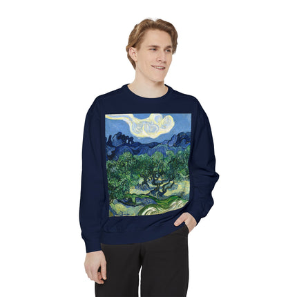 Olive Trees by Vincent Van Gogh Garment-Dyed Sweatshirt