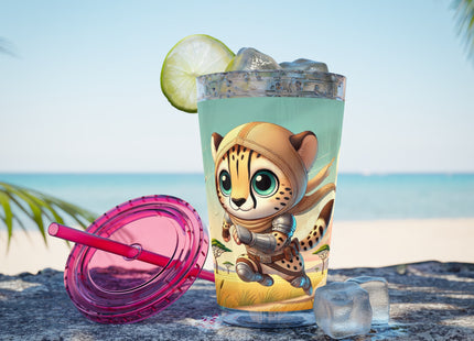 Swift Cheetah Sunsplash Tumbler with Straw, 16oz