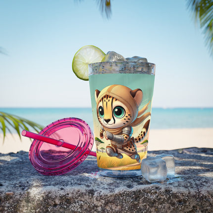 Swift Cheetah Sunsplash Tumbler with Straw, 16oz