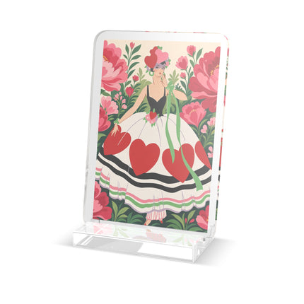 ❤️🌸 The Heart Garden Acrylic Art Plaque – Art Deco Floral Romance