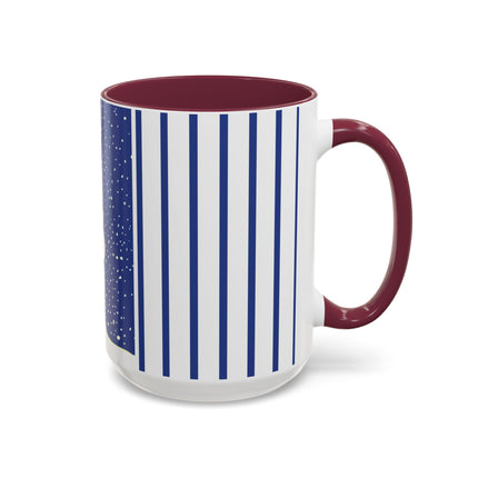 Snowman in Falling Snow Colorful Mugs (11oz, 15oz)