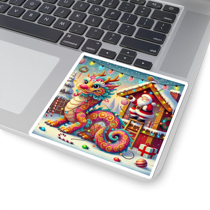 Playful Dragon's Christmas Kiss-Cut Stickers (4 Sizes)