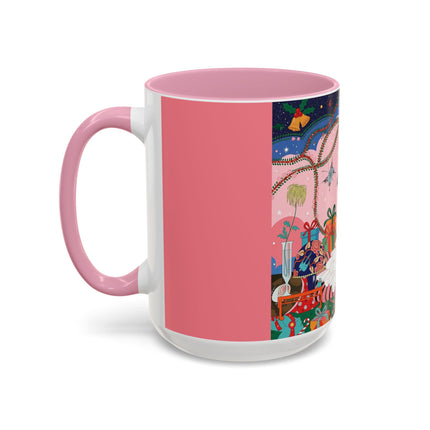 🎀🎄 Christmas Morning In The Rose Parlor Colorful Mug – Art Deco Holiday Fantasy