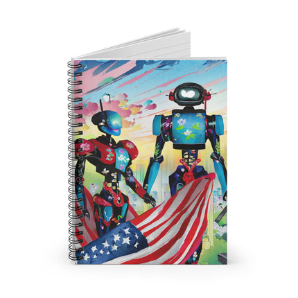 High Fashion Cyberpunk CIA Robots Spiral Notebook - Ruled Line