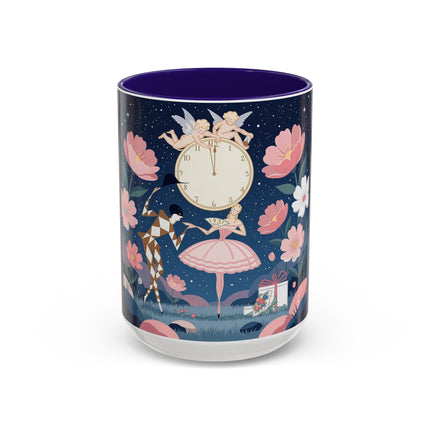 🕛🌸 Midnight Waltz Before Christmas Colorful Mug – Art Deco Holiday Fantasy