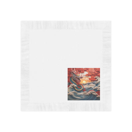 Emergence of the Dragon White Coined Napkins