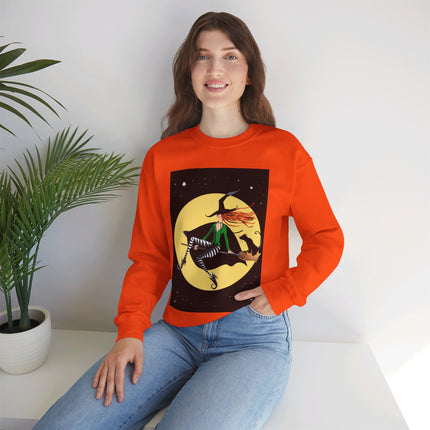 A Witch’s Moonlit Flight Unisex Heavy Blend™ Crewneck Sweatshirt