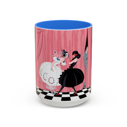 The Ladies Behind The Velvet Curtain Colorful Mugs – Art Deco Theatrical Elegance