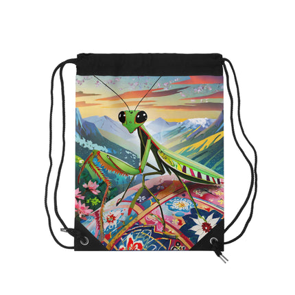 The Joyful Mantis Drawstring Bag