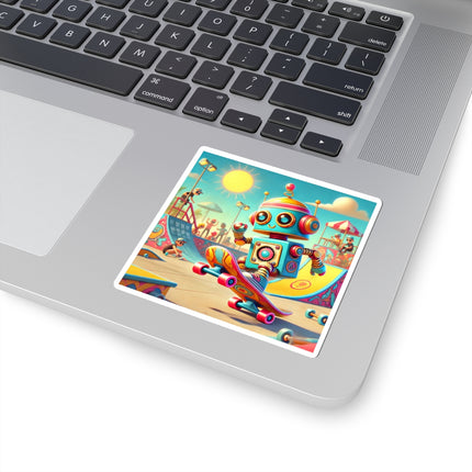 🛹🤖 The Skate Park Robot Kiss-Cut Sticker – Action, Energy & Retro Fun