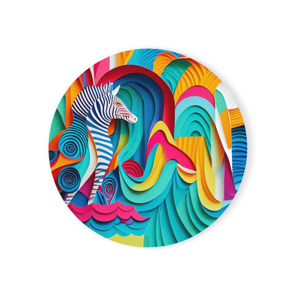 Surfing Zebra Cork Back Coaster