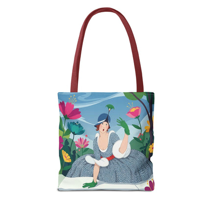 🌺🦚 The Lady Of The Peacock Garden Tote Bag – Art Deco Floral Fashion