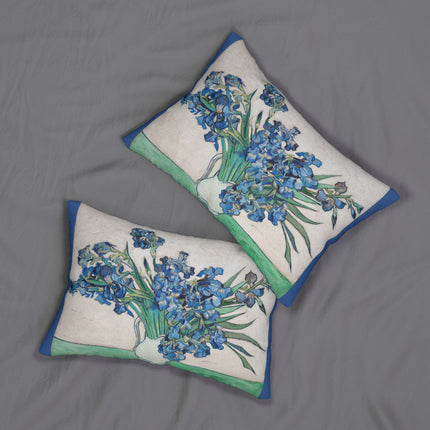 Irises by Vincent Van Gogh Spun Polyester Lumbar Pillow