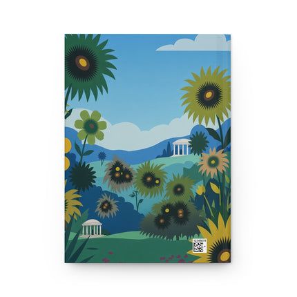 🌻💙 The Lady Of The Sunflower Garden Hardcover Journal – Art Deco Fashion Illustration