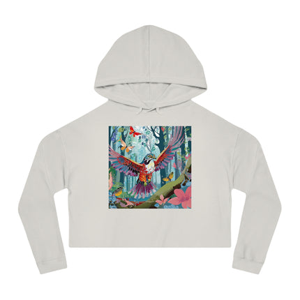 A Colorful Raptor Women’s Cropped Hooded Sweatshirt