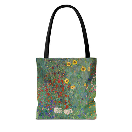 Farm Garden with Sunflowers by Gustav Klimt Tote Bag (AOP)