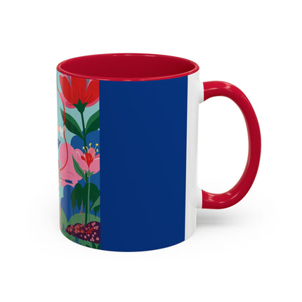 The Lady Of The Scarlet Bow Colorful Mugs – Art Deco Botanical Archer Elegance