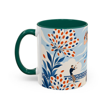 🌼🧡 The Polka Dot Wind Dancer Colorful Mug – Art Deco Fashion Whimsy
