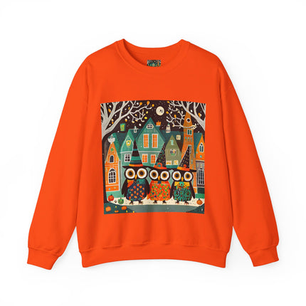 Night of the Trick-or-Treating Owlets Unisex Heavy Blend™ Crewneck Sweatshirt