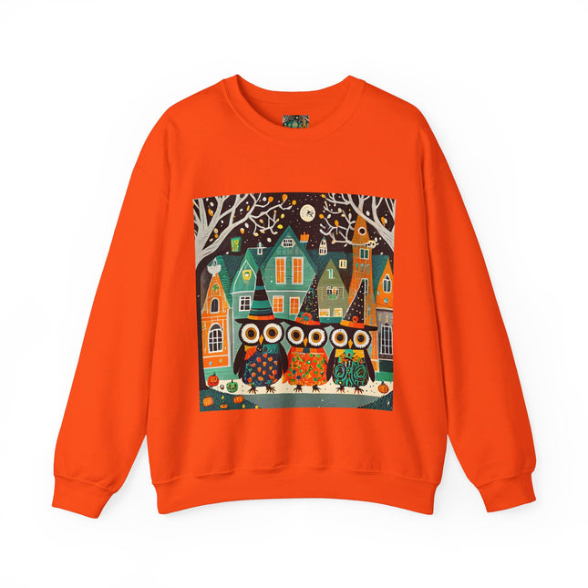 Night of the Trick-or-Treating Owlets Unisex Heavy Blend™ Crewneck Sweatshirt