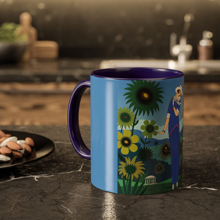 The Secret Language Of Flowers Colorful Mugs – Art Deco Botanical Elegance