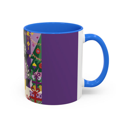 🎁✨ The Lavender Christmas Masquerade Colorful Mug – Art Deco Holiday Fantasy