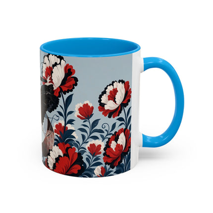 ❤️🌺 The Scarlet Blossom Dancer Colorful Mug – Art Deco Fashion Whimsy