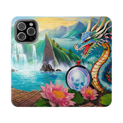 🐉💎 Wisdom's Guardian Flip Case – Dragon's Embrace & Eternal Wisdom