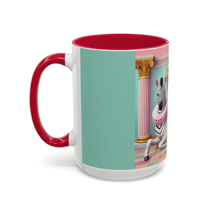 Still Life with Zebra, Fruit, and Pink Columns Colorful Mugs (11oz, 15oz)
