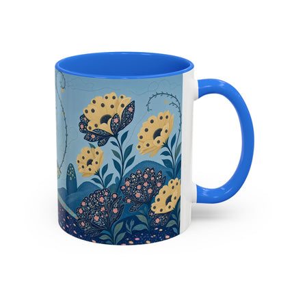 🌼🦋 The Enchanted Butterfly Garden Promenade Colorful Mug – Art Deco Floral Whimsy