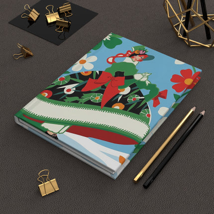 🎀🎄 The Lady Of The Holly Ribbon Hardcover Journal – Whimsical Holiday Fantasy