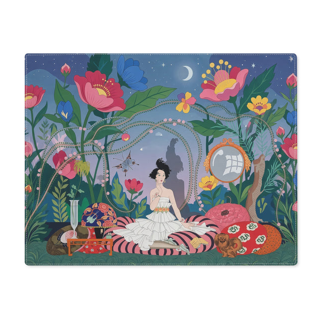 🌙🌺 The Lady Of The Midnight Garden Placemat – Art Deco Floral Reverie