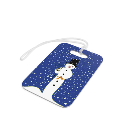 Snowman in Falling Snow Luggage Tags