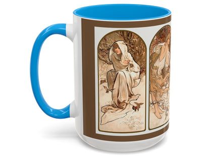The Seasons by Alphonse Maria Mucha Colorful Mugs (11oz, 15oz)