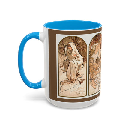 The Seasons by Alphonse Maria Mucha Colorful Mugs (11oz, 15oz)