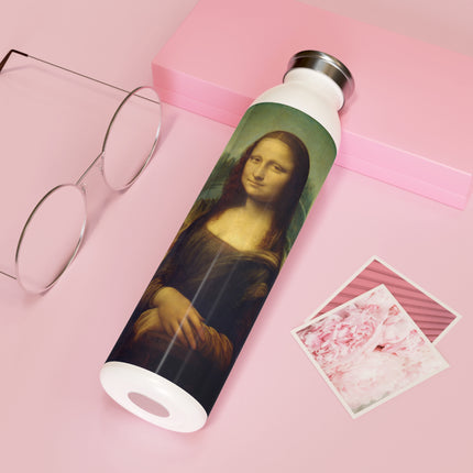 Mona Lisa by Leonardo da Vinci Slim Water Bottle