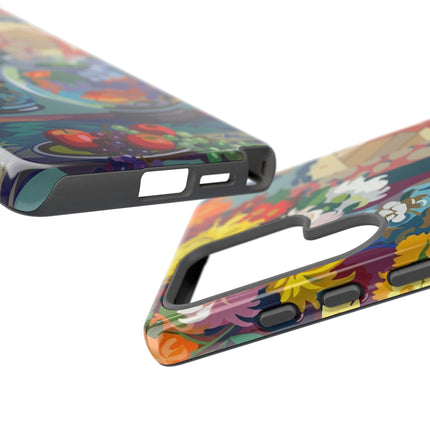 Floral Fishbowl Still Life Phone Case – Vibrant Harmony & Colorful Life
