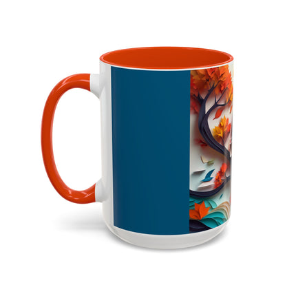 Owl at an Autumn Park Colorful Mugs (11oz, 15oz)