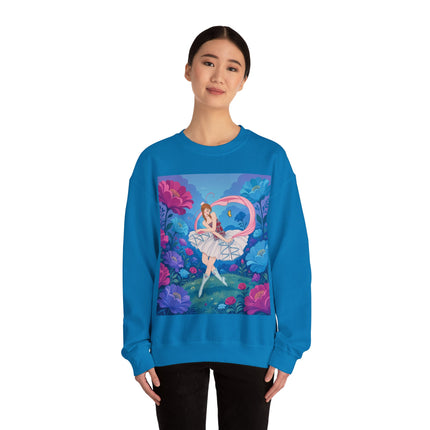 🦋🌸 The Butterfly Garden Ballet Crewneck Sweatshirt – Art Deco Floral Whimsy