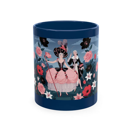 🌹🖤 The Lady Of The Midnight Rose Garden Ceramic Mug – Art Deco Floral Elegance