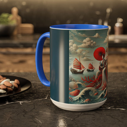 Ladies by the Quiet Sea Colorful Mugs (11oz, 15oz)