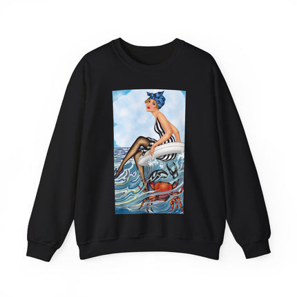 Playful Waves and Fashion Follies Heavy Blend™ Crewneck Sweatshirt