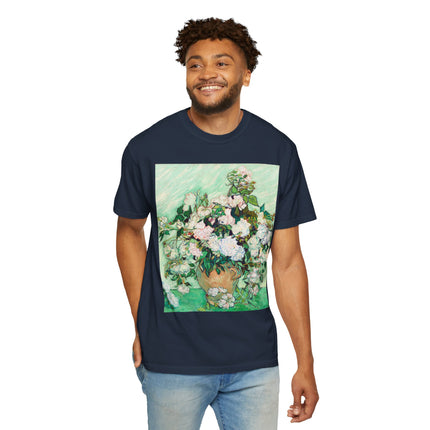 Roses by Vincent Van Gogh Unisex Garment-Dyed T-shirt