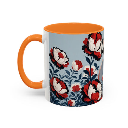 ❤️🌺 The Scarlet Blossom Dancer Colorful Mug – Art Deco Fashion Whimsy