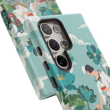 🐉🌿 The Dragon Keeper Phone Case – Art Deco Floral Fantasy
