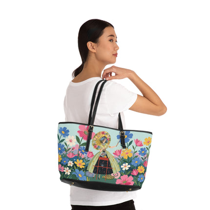 🌸🪞 The Floral Parasol Reflection Shoulder Bag – Art Deco Garden Fantasy