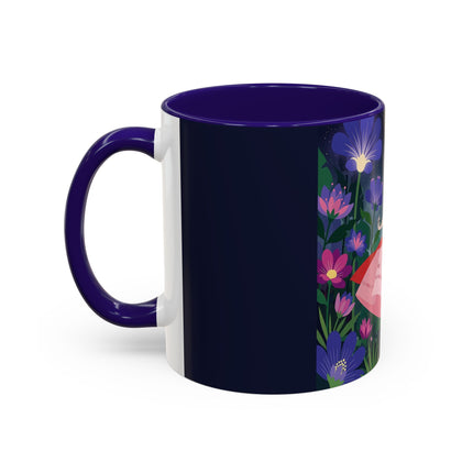 Moonlight Waltz Among The Blossoms Colorful Mugs – Art Deco Floral Enchantment