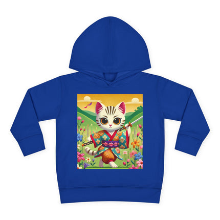 Samurai Kitten Toddler Pullover Fleece Hoodie