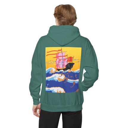 Golden Seas and Whimsical Dreams Unisex Garment-Dyed Hoodie