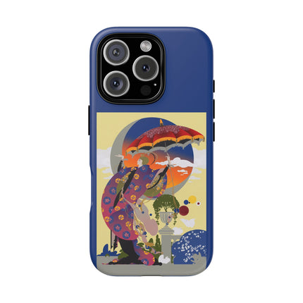 Parasol Sunset Geisha Phone Case – Elegant Twilight Grace